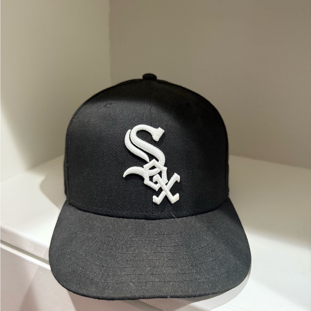 SOX Black Baseball Cap with White Logo